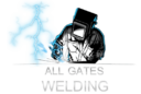 logo of a black and white character welding metal.